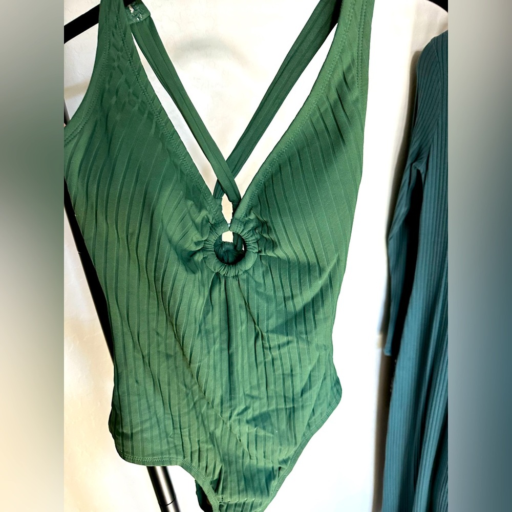 Brand new dark green twist back swimsuit